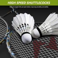 Carbon And Aluminum Integrated Badminton Racket With Three Duck Feather Shuttlecocks